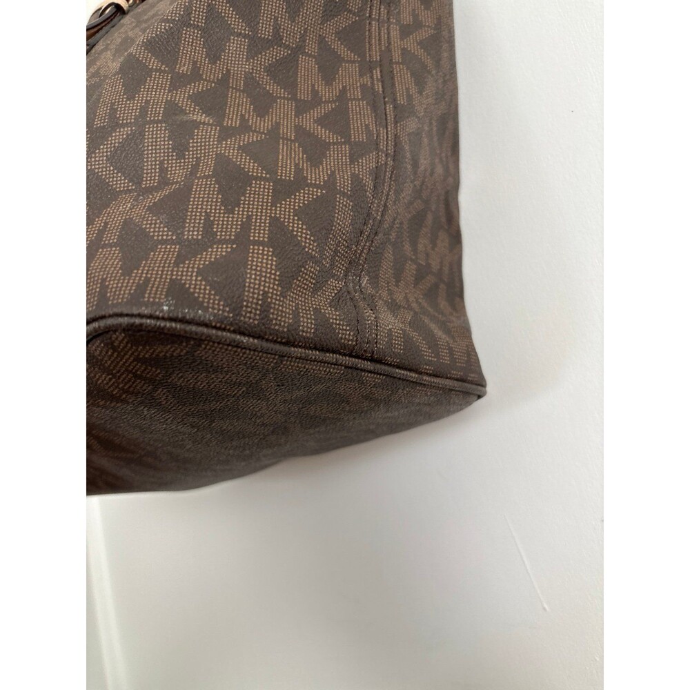 Michael Kors Signature JetSet East West Monogram Buckle Tote Designer Workwear L - Picture 6 of 10
